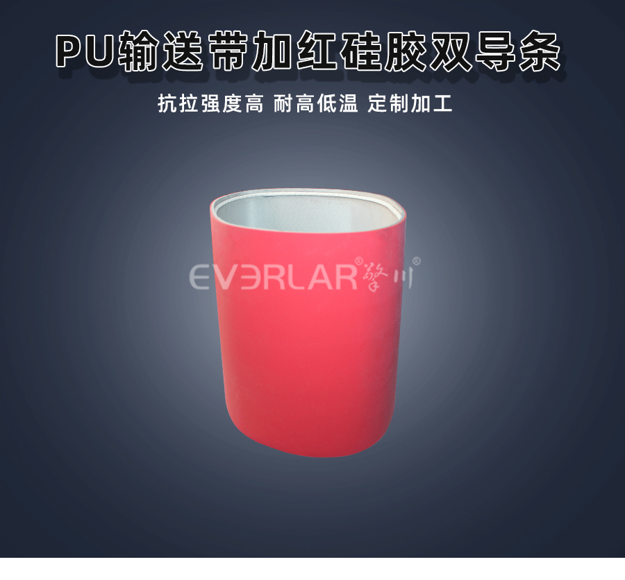 PU<a href='http://www.hookf.cn/shusongdai/' target='_blank'><u>輸送帶</u></a>加紅色硅膠雙導(dǎo)條詳情01