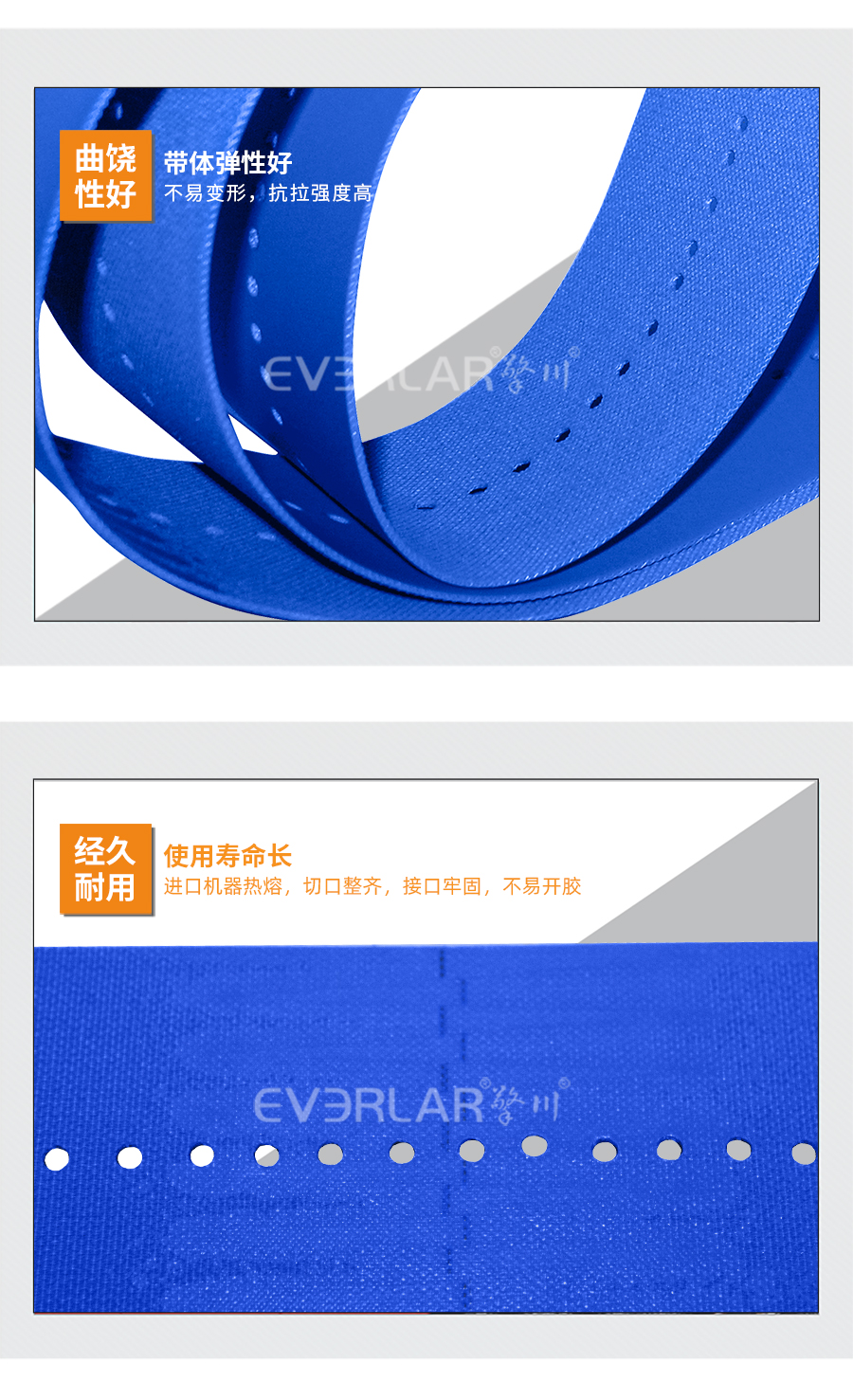 藍色PU食品輸送帶打孔詳情07