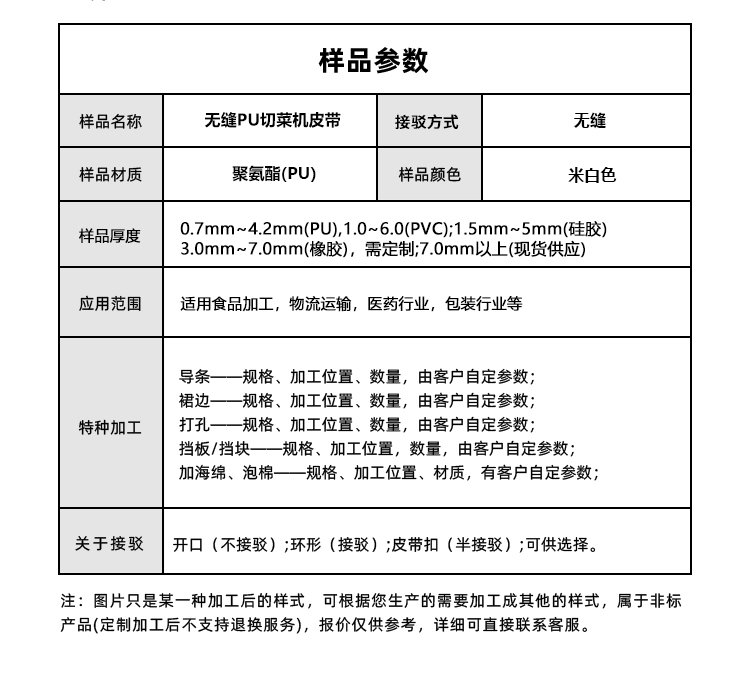 無縫PU切菜機皮帶